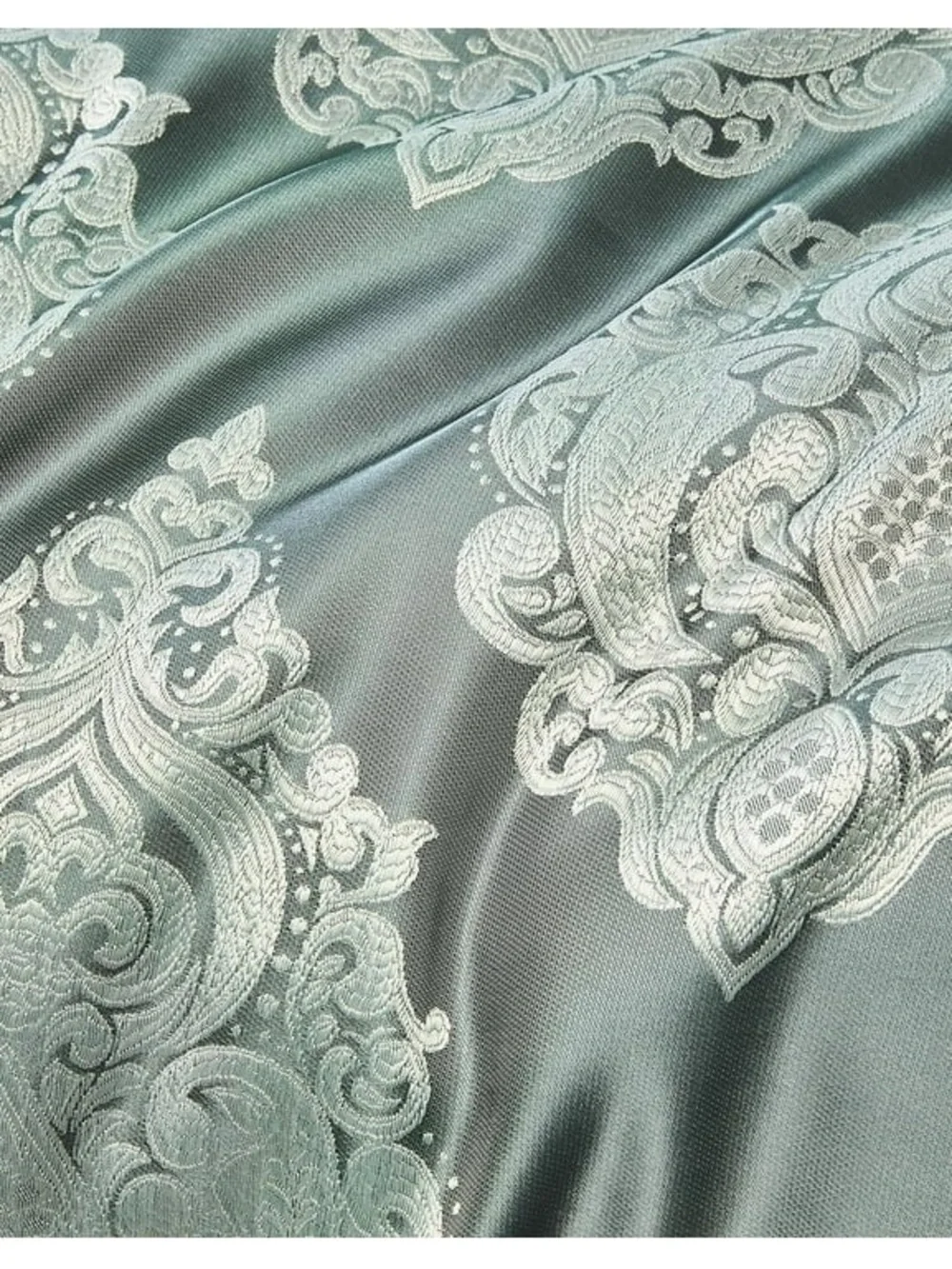 Elegant Sage Green Damask king 3 piece Comforter Set -